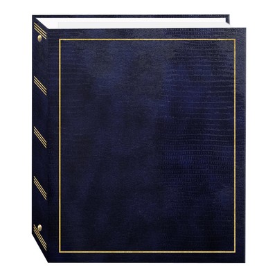 Magnetic Self-Stick 3-Ring Photo Album 100 Pages (50 Sheets), Navy Blue-image