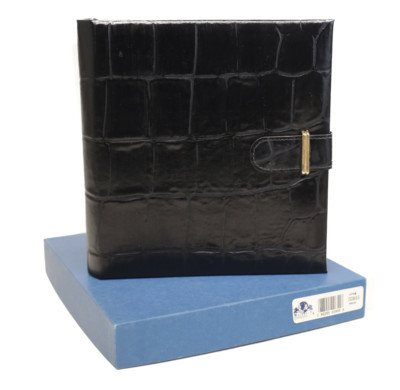 Vintage Melannco Leather Cover Photo Album for 5 x 3 photos Original box -image