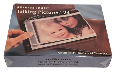 Sharper Image Talking Pictures 24 Album for Photos & Messages NEW SEALED Voice-image