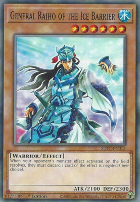 Yugioh! General Raiho of the Ice Barrier - SDFC-EN015 - Common - 1st Edition Nea-image