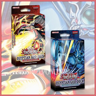 YuGiOh 1ST EDITION EGYPTIAN GOD DECK: YUGI SLIFER & KAIBA OBELISK CARDS SEALED🔥-image