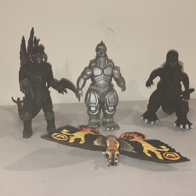 Lot Of 4 Toho Bandai Godzilla Mothra Gigan Fogures-image