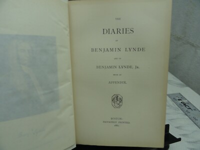The Diaries of Benjamin Lynde and of Benjamin Lynde Jr. Privately Published 1880-image