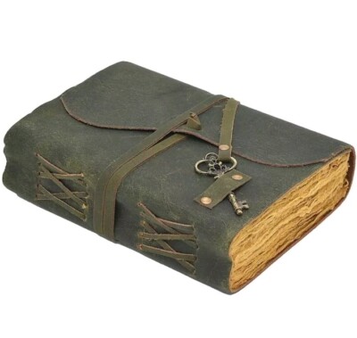 Vintage Leather bound Journal Antique Handmade Paper Notebook Diary Sketchbook-image