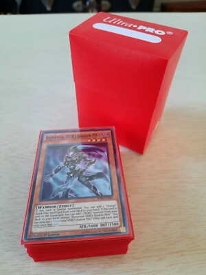 YuGiOh Hero Strike Structure Deck SDHS 1st Edition Double Sleeved w Deck Box-image