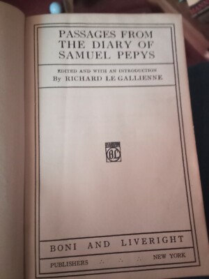 Samuel Pepys' Diary- Samuel Pepy- 1921- Modern Library- 1st Edition-image