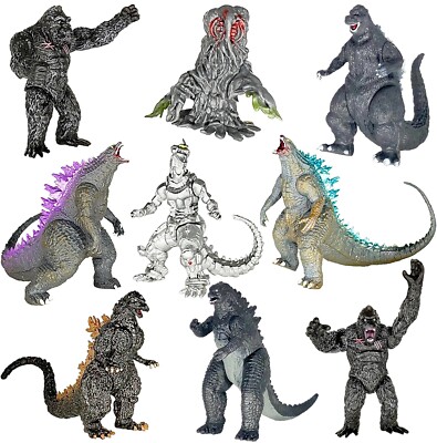 Brand New Set of 9 Godzilla Toys vs King Kong Cake Toppers Hedorah, Travel Bag-image