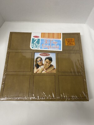 2 New Brown Scrapbooks Photo Book Album Leather & Suede Bound 30 Pages-image