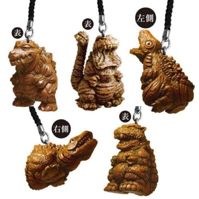 Bandai Gashapon Godzilla Netsuke Figure Strap / Mascot  - Set of 5-image