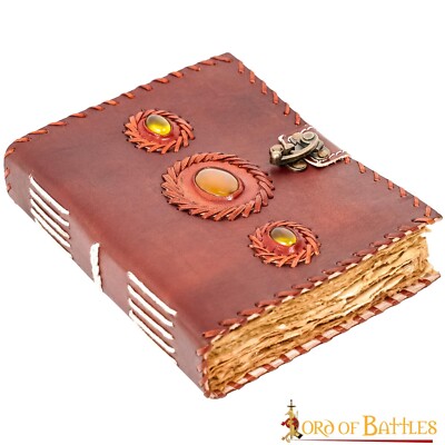 Medieval Leather Bound Journal Handmade Diary Sacral Chakra Style Blank Notebook-image