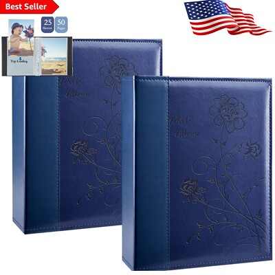 Personalized Small Photo Album 4x6 - Durable Faux Leather Cover, 52 Photos-image