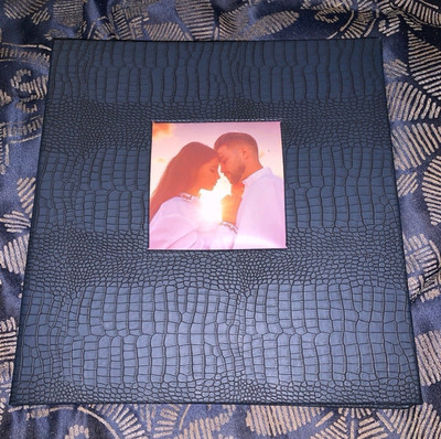 Large New Never Used Leather Bound Photo Album.-image