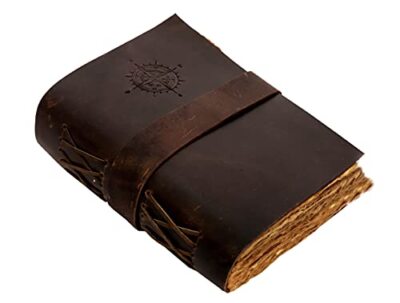 Compass Vintage Leather Journal - Antique Handmade With Lock Leather Bound jo-image