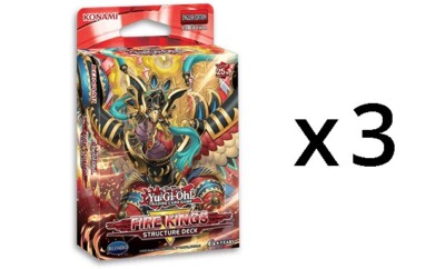 Yugioh TCG Fire Kings RELOADED 1st Edition Structure Decks x 3 SEALED!-image