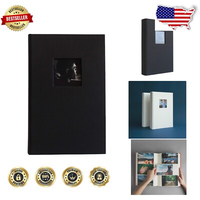 Hudson 3up Photo Album for Weddings & Memories - 300 4x6 Photos, Black-image