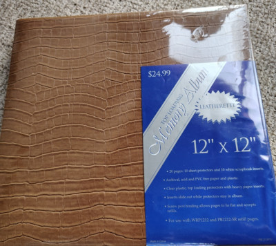 Scrapbook album - 12x12, Brown Leather look - new-image