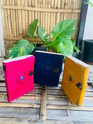 Goat Handmade Leather Journal 3 color one size beautiful Stone-image