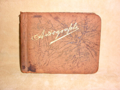 Antique Leather Autograph Book - Filled with Writing from the 1920's-image