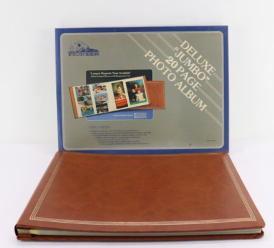 Vintage Pioneer Deluxe Jumbo 20 Magnetic Page Expandable Photo Album NEW in Box-image