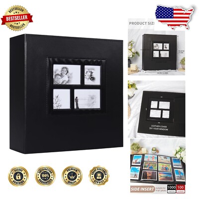 Stunning Black Wedding & Family Photo Album - Large Capacity with Elegant Touch-image