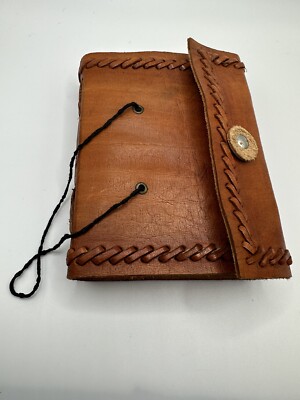 Zuzu Imports Indian Journal Notebook Leather Bound Han-Tanned Recycled Material-image
