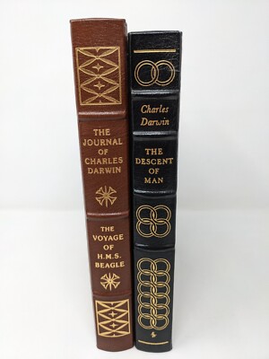 Charles Darwin Easton Press Lot Voyage of the HMS Beagle Journal Descent of Man-image