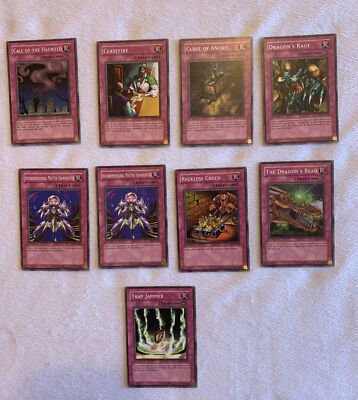 Yu Gi Oh Yugioh Structure Deck Dragons Roar Lot 9 Trap Cards-image