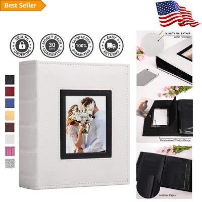 Elegant Faux Leather Photo Album for 200 4x6 Photos - Perfect Wedding Keepsake-image