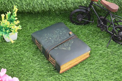 Leather Journal for Women Green Embossed Gift Heart Love Diary Deckle Edge Paper-image