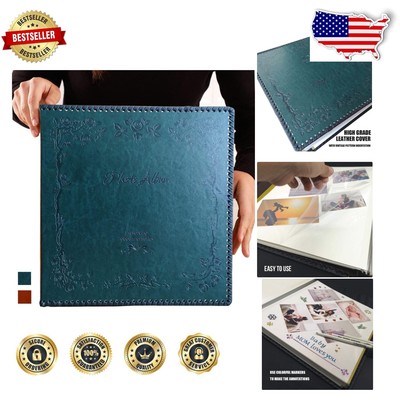 DIY-Friendly Magnetic Photo Album with Leather Cover – 80 Pages, Vintage Style-image