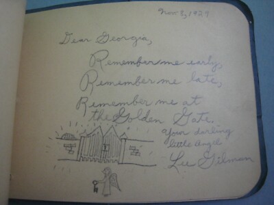 1929 Friendship Autograph Album - LOTS OF POEMS,FUNNY LINES,ILLUSTRATIONS-image