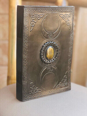Goat Handmade Leather Journal one size With Tripal moon journal-image